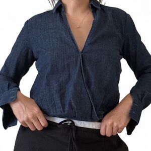 Ag Adriano Goldschmied Navy Button Down Shirt